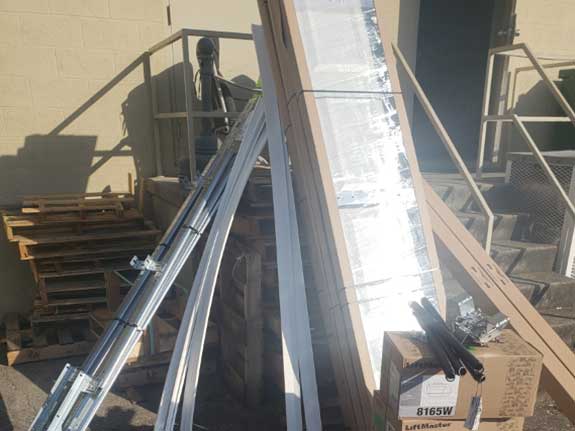Garage door parts ready for installation by Brentwood Garage Door Services professionals.
